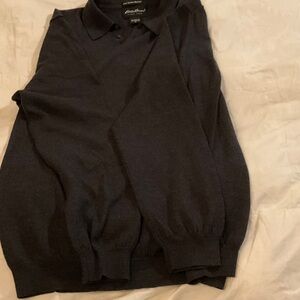 Eddie Bauer Men's Dark Gray Wool Sweater